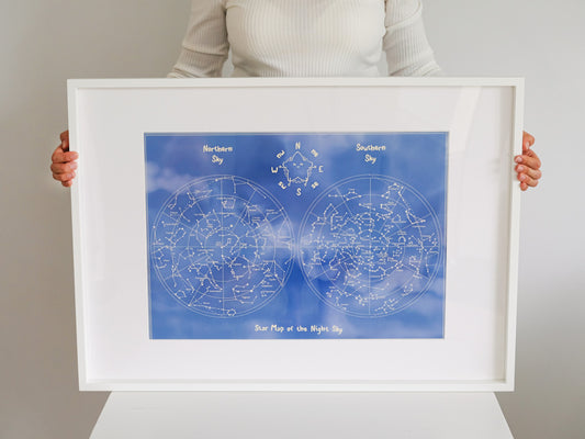 Stars & Seeds: Children's Educational Map of Constellations; (Choose from A1, A2, A3, A4 Sizes)