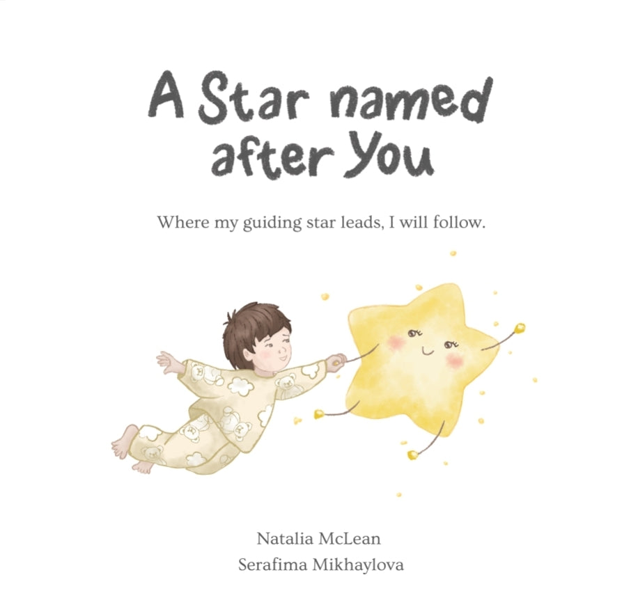"A Star Named After You" Gift Set: Children's Book in Paperback + Handmade Felt Star Toy